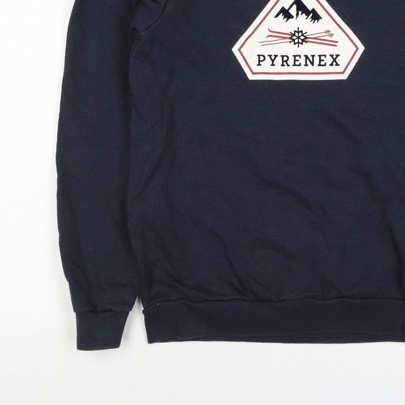 Pyrenex Boys Navy 16 Years Pullover Logo Cotton Sweatshirt