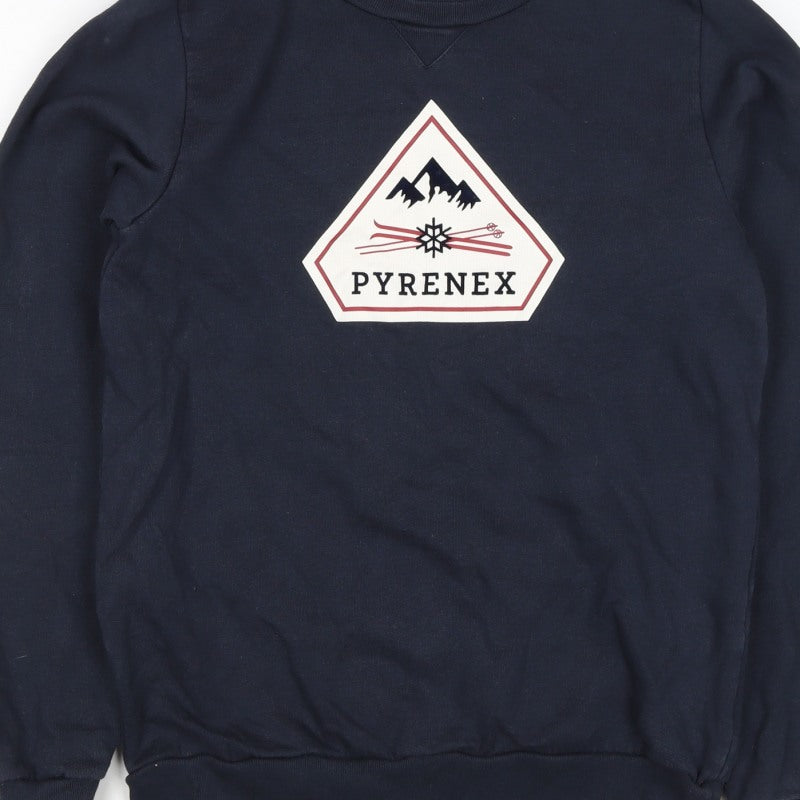 Pyrenex Boys Navy 16 Years Pullover Logo Cotton Sweatshirt