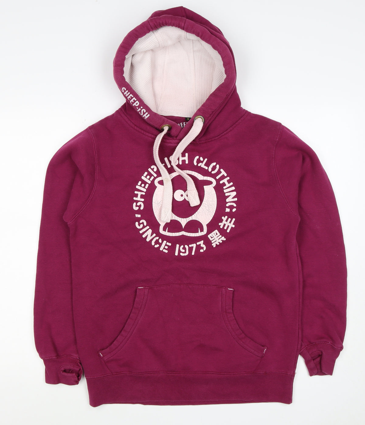 Sheep-ish Women’s Purple S Pullover Hoodie Graphic Print Pockets