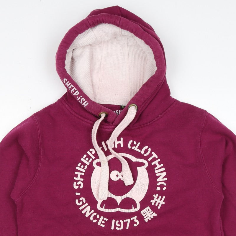 Sheep-ish Women’s Purple S Pullover Hoodie Graphic Print Pockets