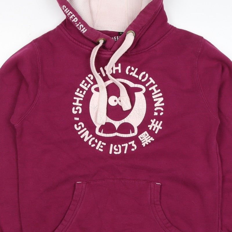 Sheep-ish Women’s Purple S Pullover Hoodie Graphic Print Pockets