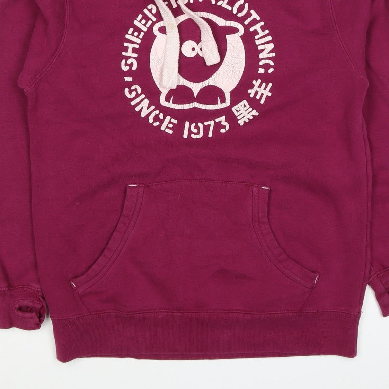 Sheep-ish Women’s Purple S Pullover Hoodie Graphic Print Pockets
