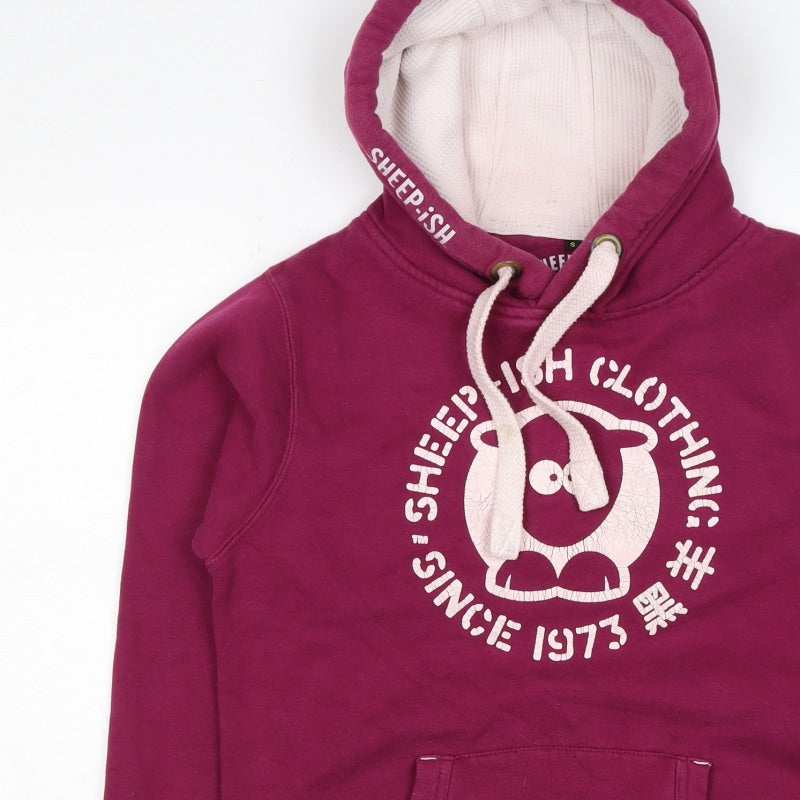 Sheep-ish Women’s Purple S Pullover Hoodie Graphic Print Pockets