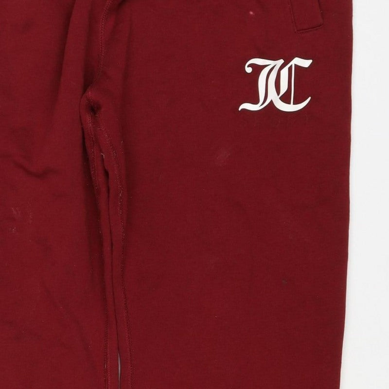Juicy Couture Women’s Red S Logo Drawstring Fleece Sweatpants