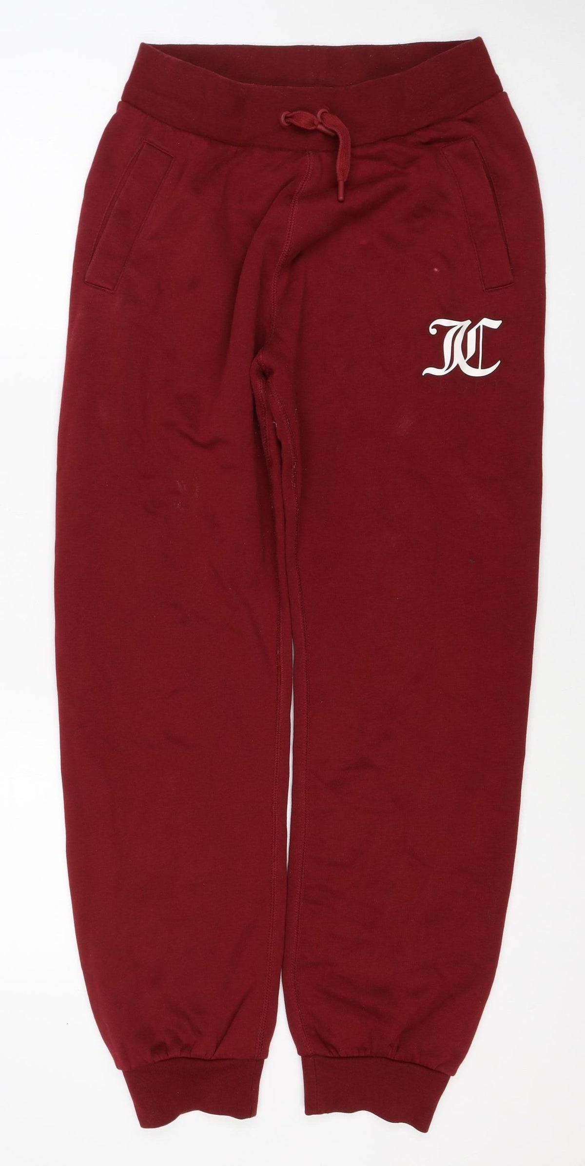 Juicy Couture Women’s Red S Logo Drawstring Fleece Sweatpants