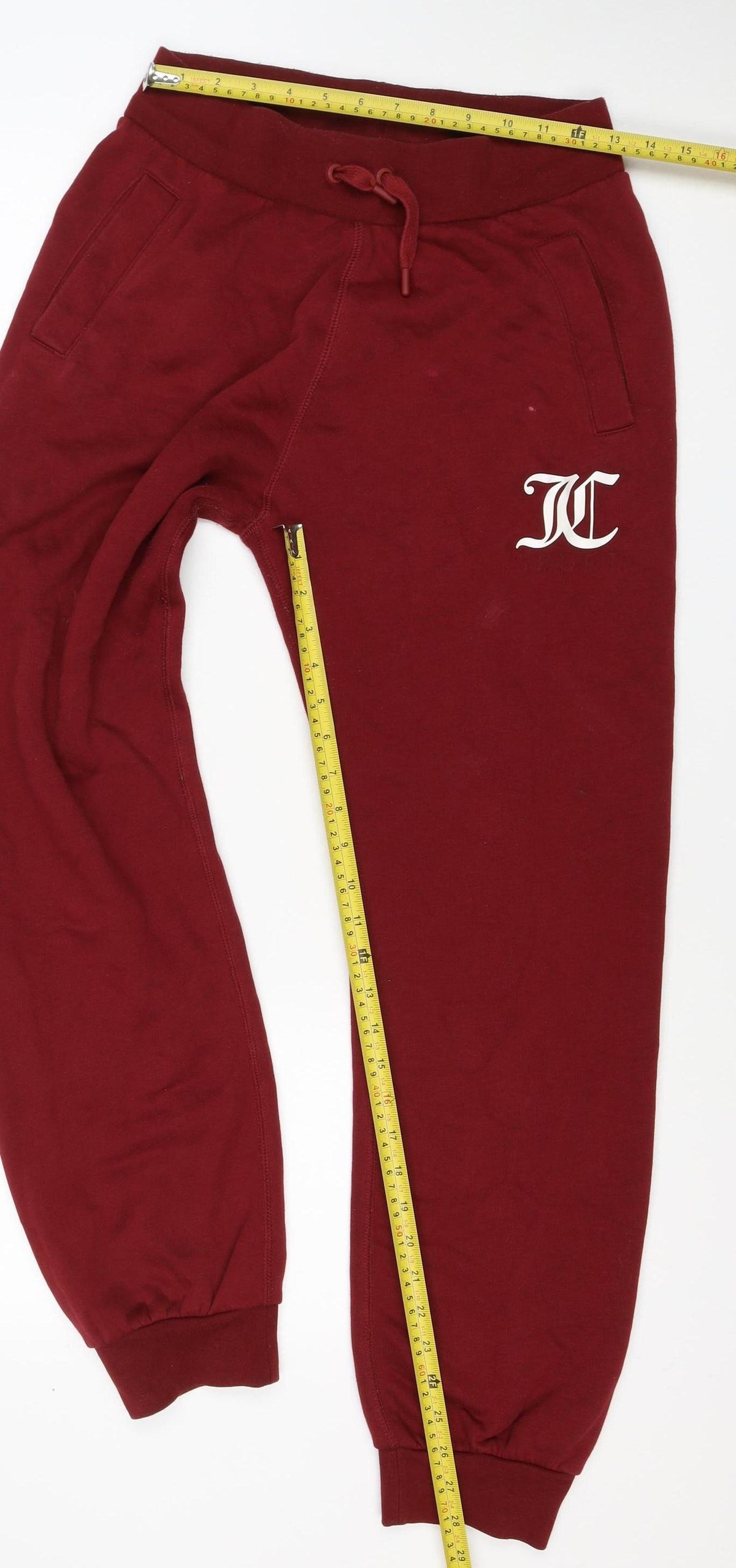Juicy Couture Women’s Red S Logo Drawstring Fleece Sweatpants