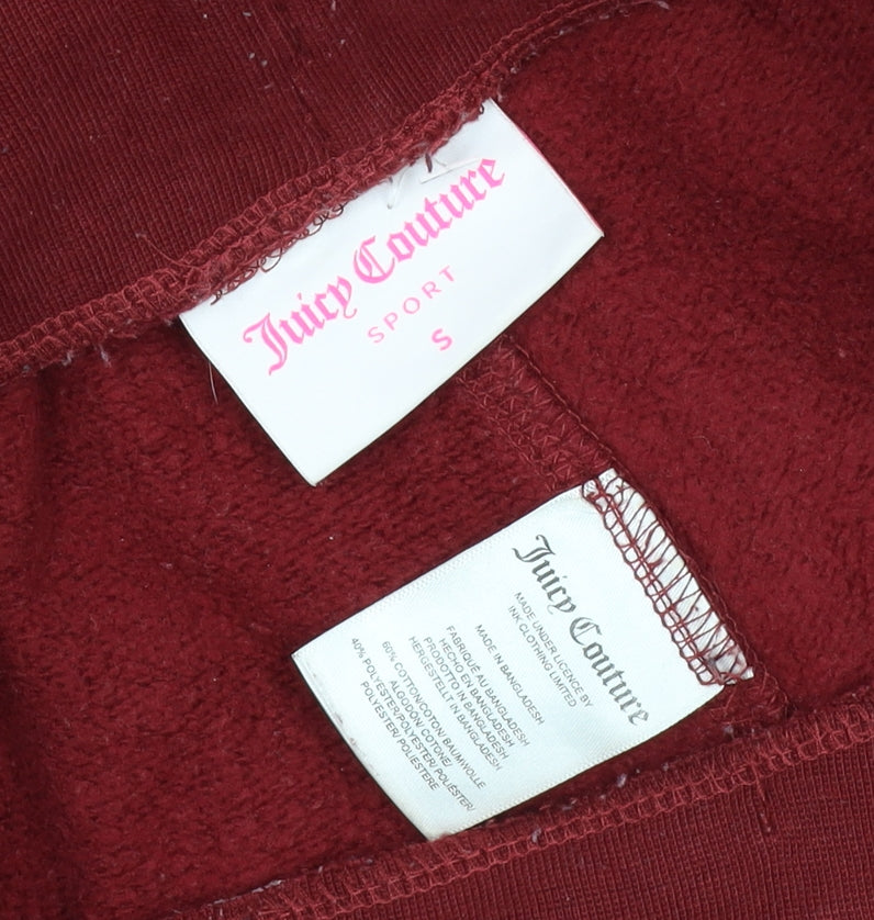 Juicy Couture Women’s Red S Logo Drawstring Fleece Sweatpants
