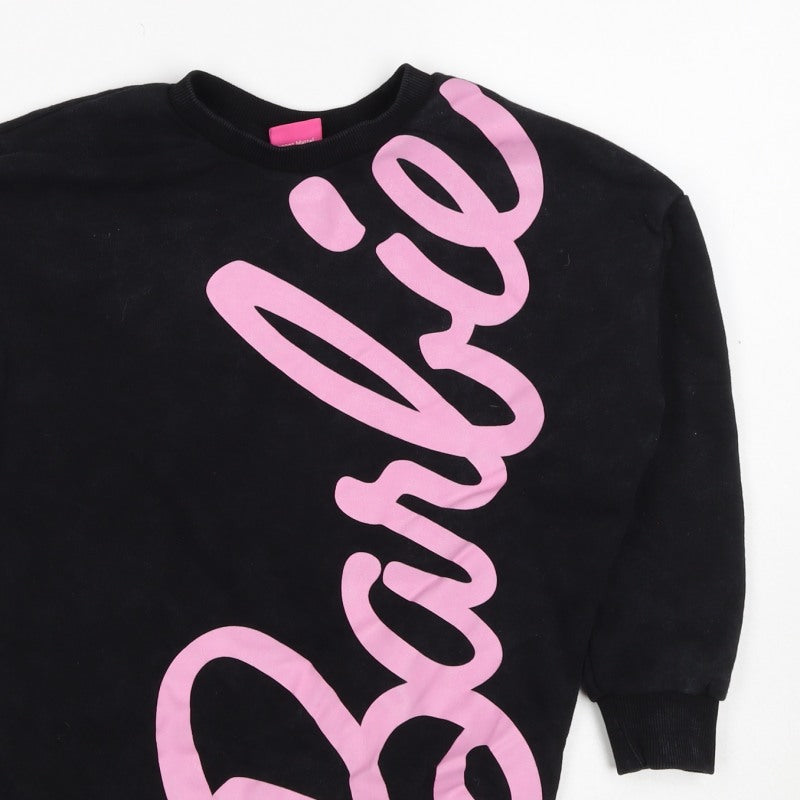 Barbie Girls Black Pink Logo Graphic Pullover Sweatshirt 8-9 Years