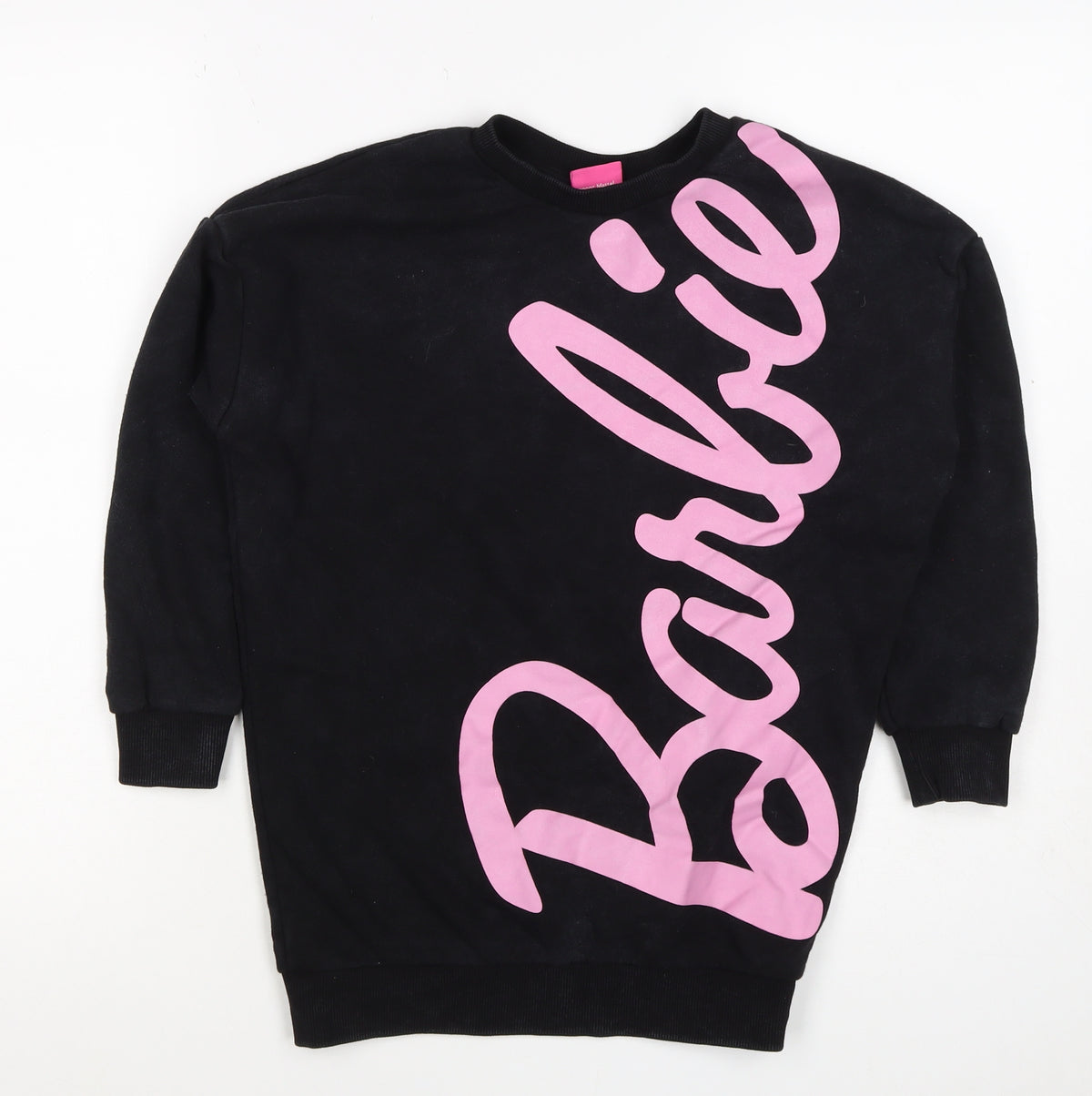 Barbie Girls Black Pink Logo Graphic Pullover Sweatshirt 8-9 Years