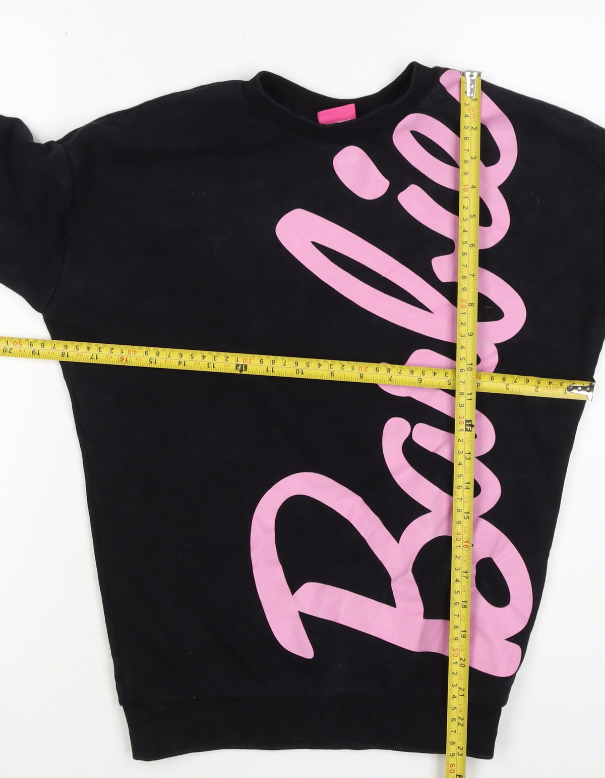 Barbie Girls Black Pink Logo Graphic Pullover Sweatshirt 8-9 Years