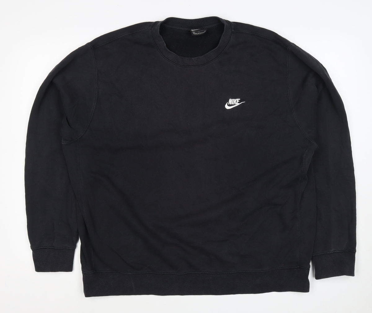 Nike Unisex Adults Black XL Logo Crew Neck Pullover Sweatshirt