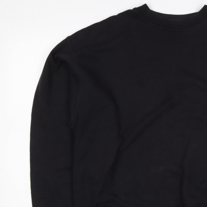 adidas Men’s Black S Vintage Logo Crew Neck Pullover Sweatshirt