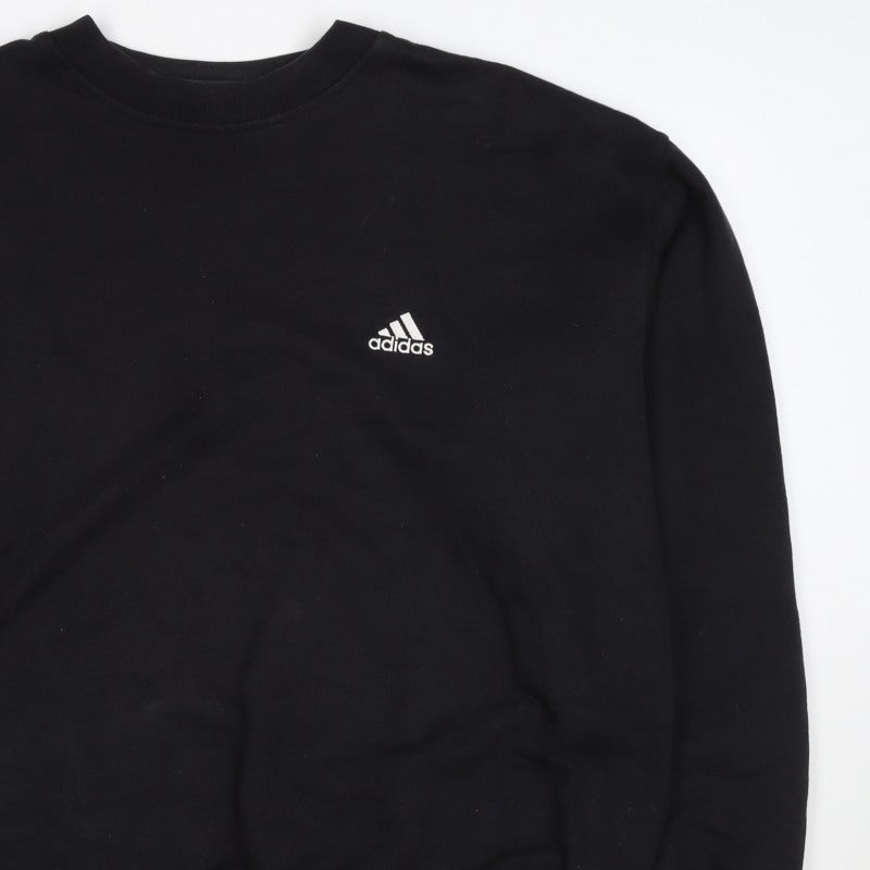 adidas Men’s Black S Vintage Logo Crew Neck Pullover Sweatshirt