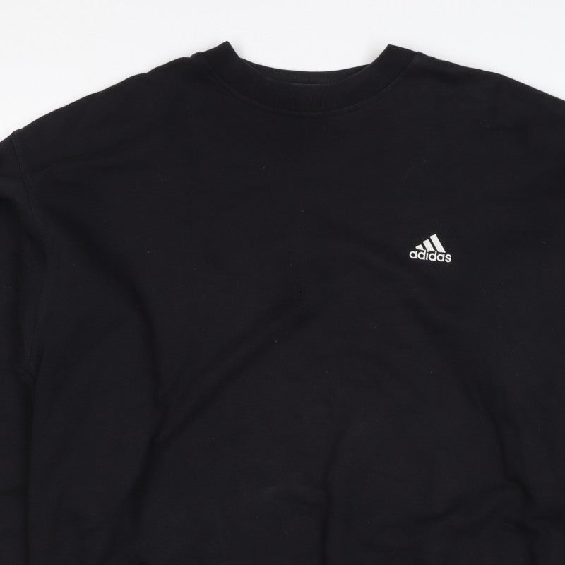 adidas Men’s Black S Vintage Logo Crew Neck Pullover Sweatshirt