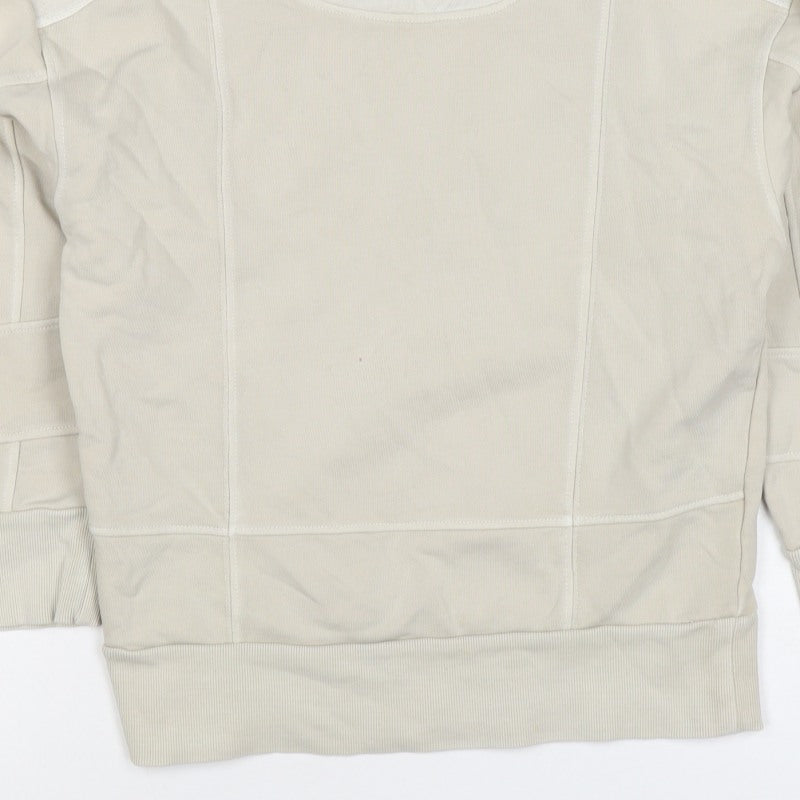 Reiss Women Ivory XS Pullover Crew Neck Panel Sweatshirt