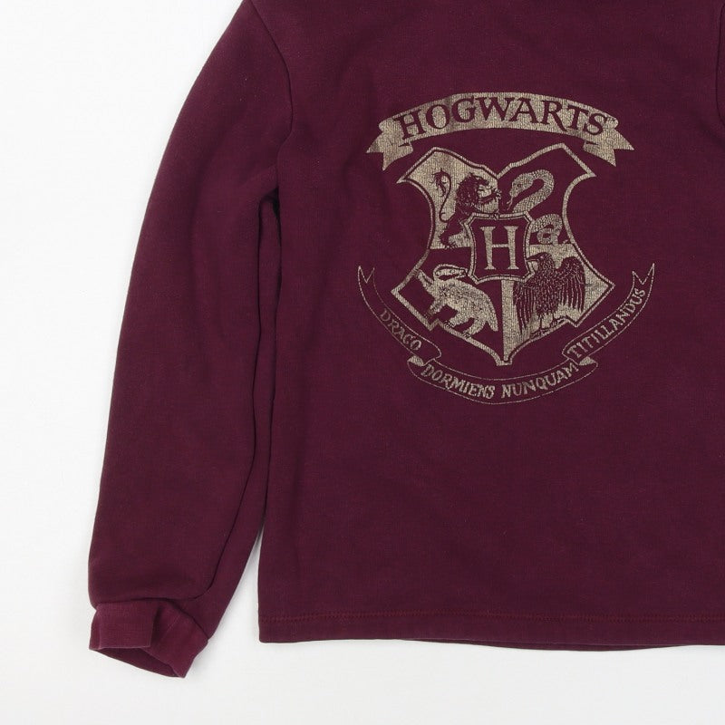 Harry Potter Boys Burgundy Hogwarts Crest Pullover Hoodie 9-10 Years