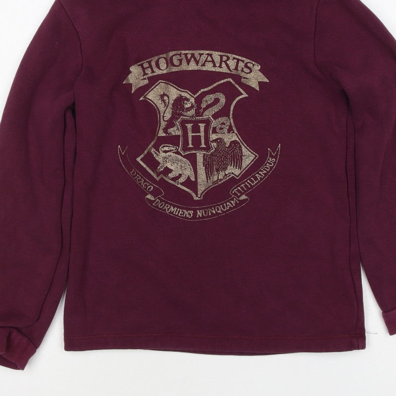 Harry Potter Boys Burgundy Hogwarts Crest Pullover Hoodie 9-10 Years