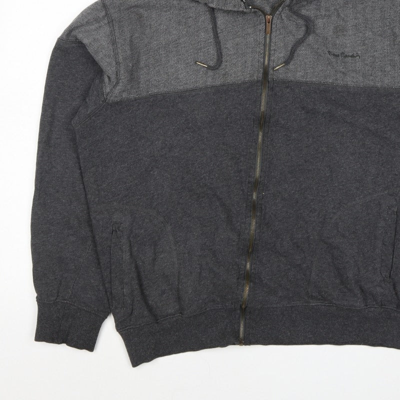 Pierre Cardin Men’s Grey 2XL Full Zip Herringbone Hoodie
