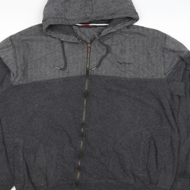 Pierre Cardin Men’s Grey 2XL Full Zip Herringbone Hoodie