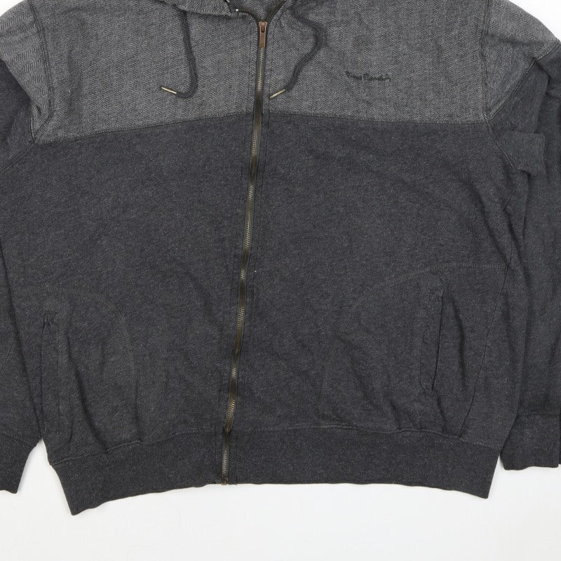 Pierre Cardin Men’s Grey 2XL Full Zip Herringbone Hoodie