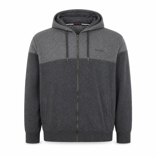 Pierre Cardin Men’s Grey 2XL Full Zip Herringbone Hoodie