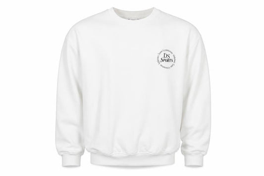 Boohoo Men’s White M DS Sports Logo Graphic Crew Neck Pullover Sweatshirt