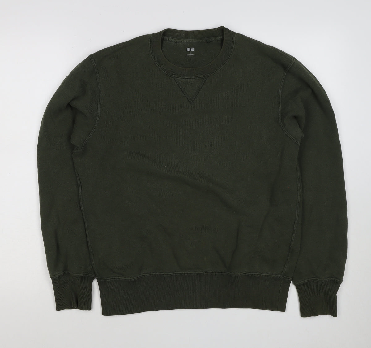 UNIQLO Men’s Green XS Crew Neck Pullover Cotton Sweatshirt