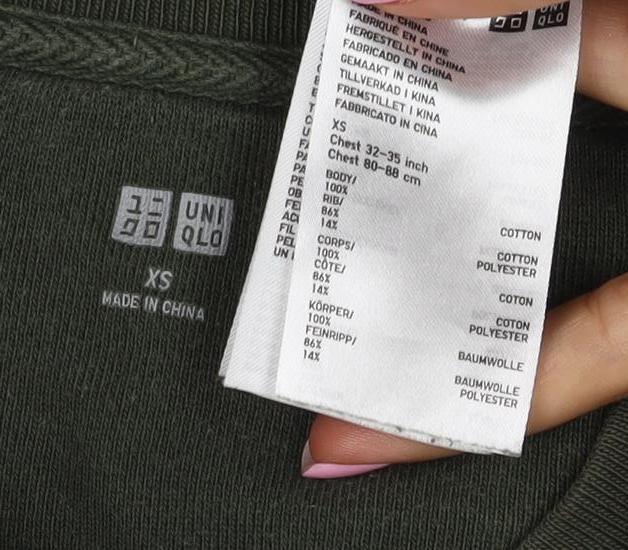 UNIQLO Men’s Green XS Crew Neck Pullover Cotton Sweatshirt