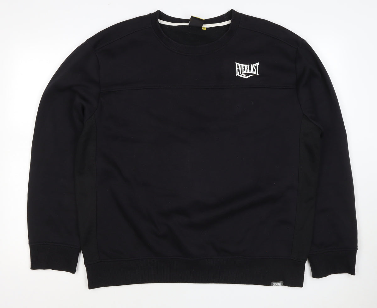 Everlast Men's Black 2XL Pullover Crew Neck Logo Sweatshirt