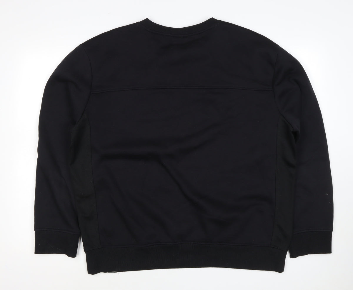 Everlast Men's Black 2XL Pullover Crew Neck Logo Sweatshirt