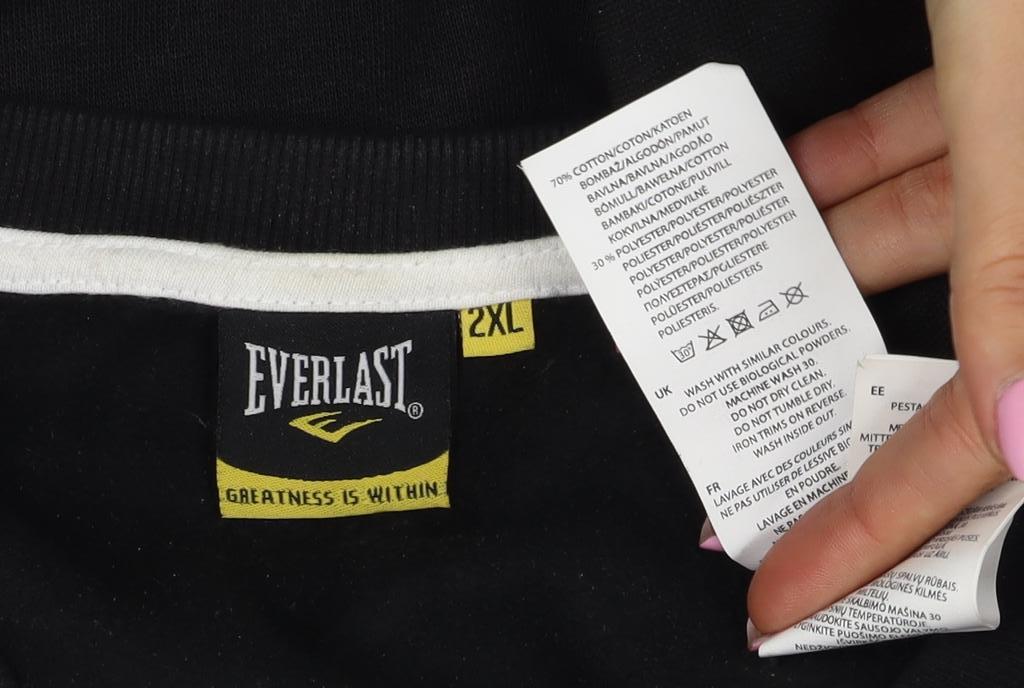 Everlast Men's Black 2XL Pullover Crew Neck Logo Sweatshirt