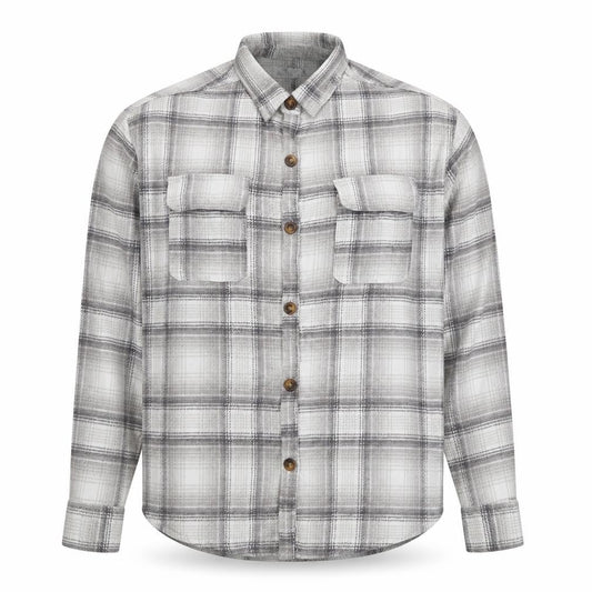 Hollister Men Grey M Plaid Flannel Button-Up Long Sleeve Shirt