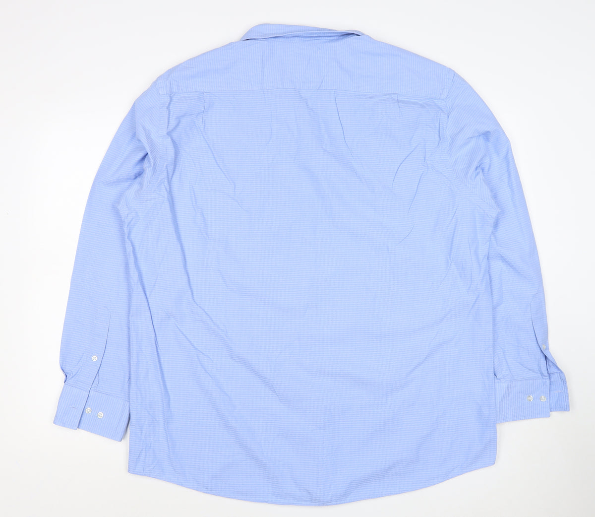Debenhams Collection Unisex Blue 18 Classic Fit Herringbone Button-Up Shirt