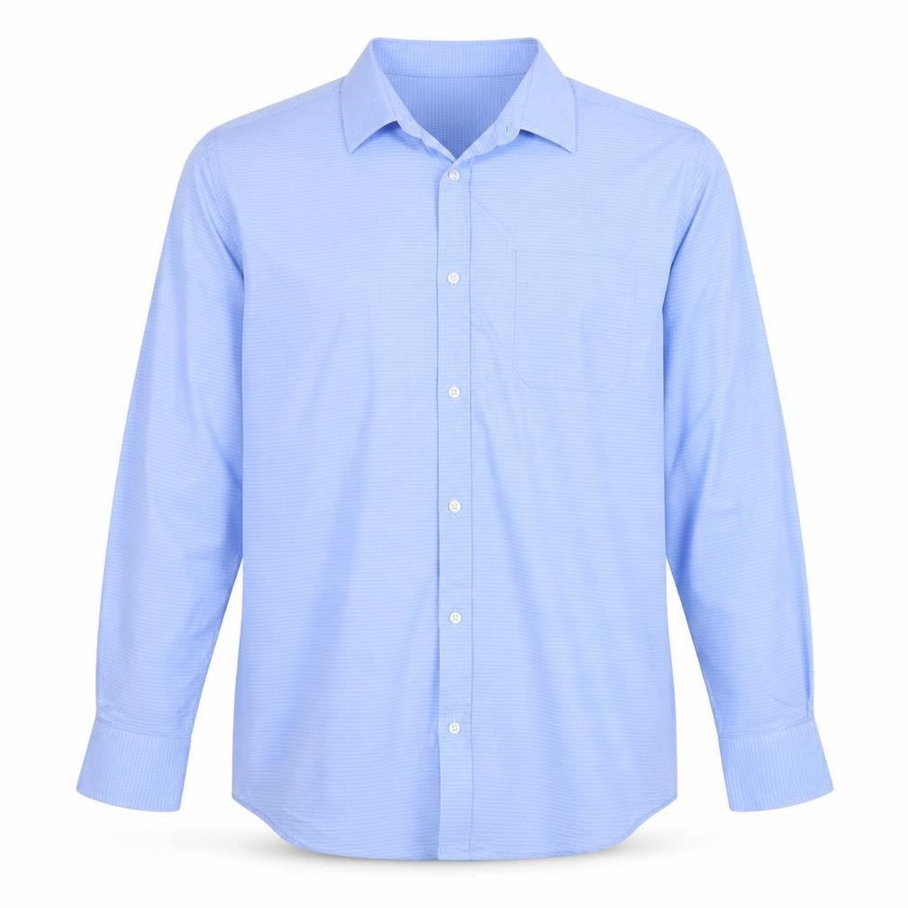 Debenhams Collection Unisex Blue 18 Classic Fit Herringbone Button-Up Shirt