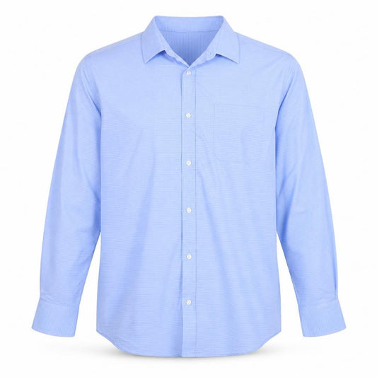 Debenhams Collection Unisex Blue 18 Classic Fit Herringbone Button-Up Shirt