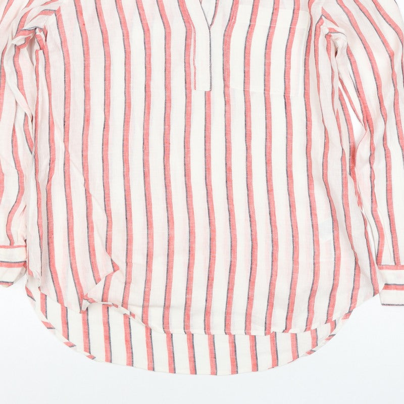 GAP Women’s Multicoloured Striped Linen Tunic Blouse Size M