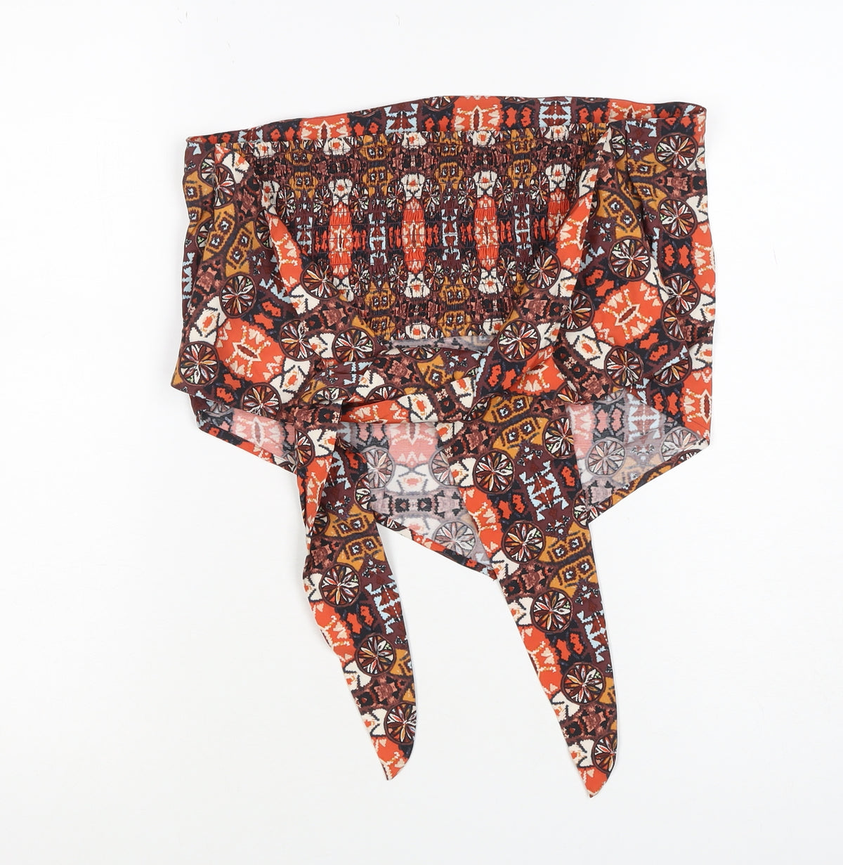 M&S Women Multicoloured UK 12 Aztec Halter Tie Crop Top
