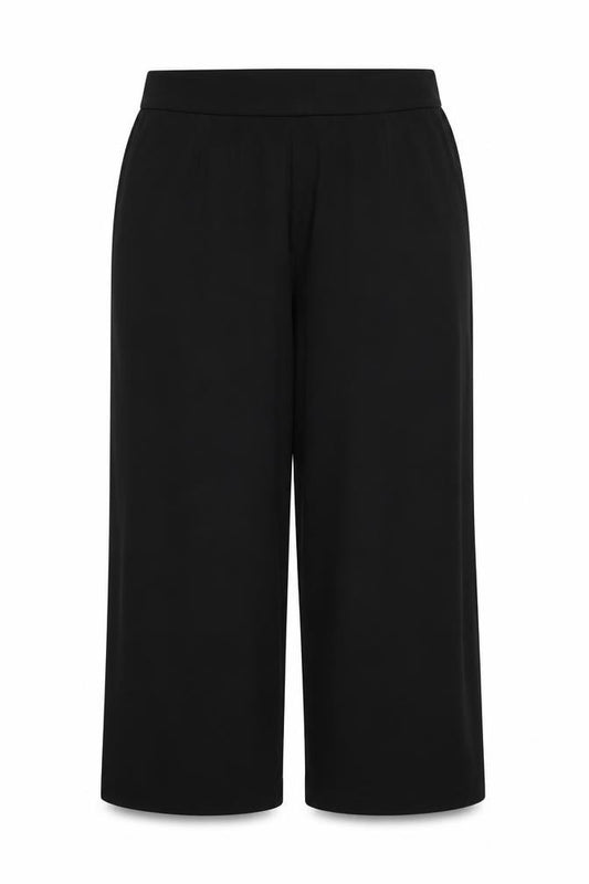 Marks and Spencer Women’s Black UK 18 Wide-Leg Stretch Pull-On Trousers