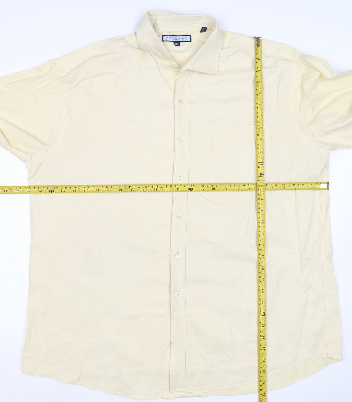 Tommy Hilfiger Men Ivory XL Classic Button-Down Long Sleeve Shirt