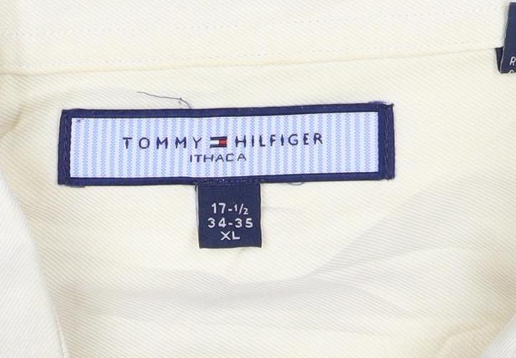 Tommy Hilfiger Men Ivory XL Classic Button-Down Long Sleeve Shirt