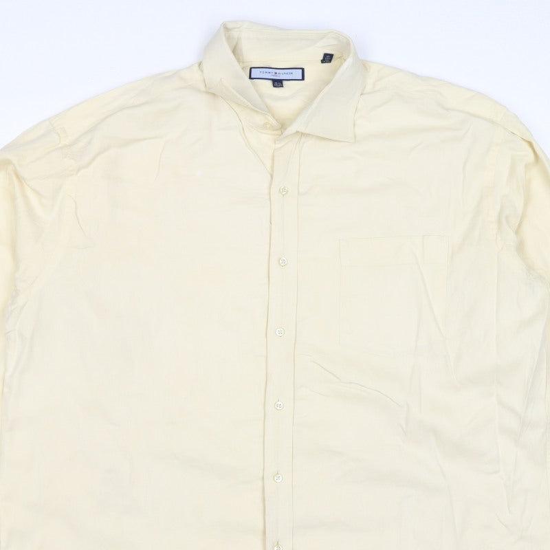 Tommy Hilfiger Men Ivory XL Classic Button-Down Long Sleeve Shirt