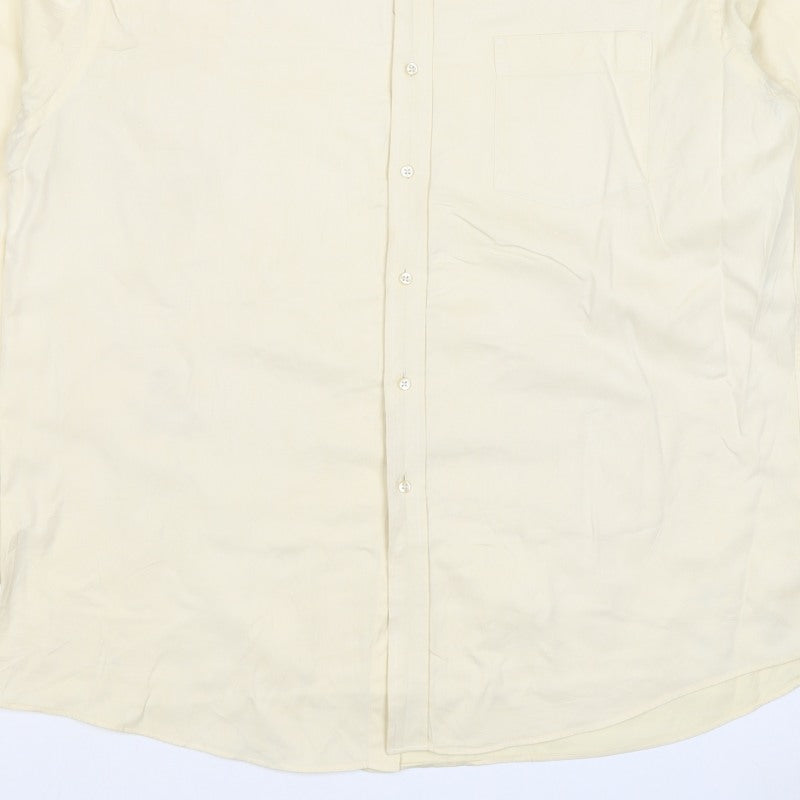 Tommy Hilfiger Men Ivory XL Classic Button-Down Long Sleeve Shirt