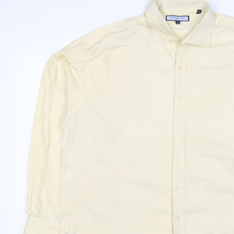 Tommy Hilfiger Men Ivory XL Classic Button-Down Long Sleeve Shirt