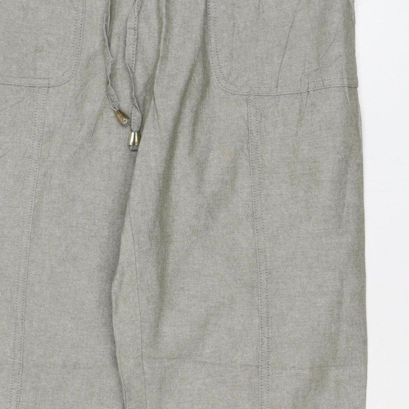 Isle Women’s Grey Size 14 Cargo Straight Leg Drawstring Trousers