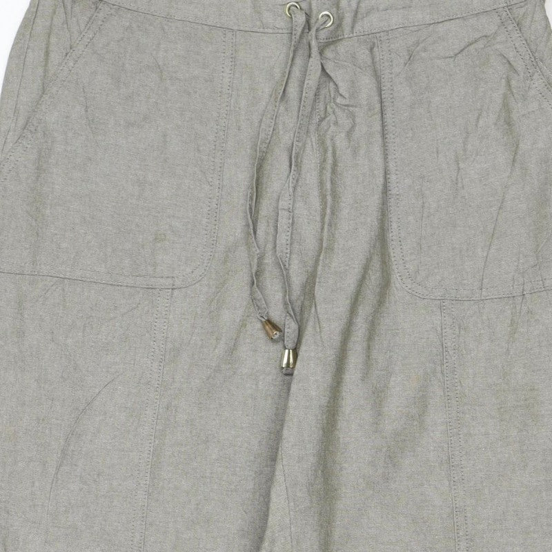 Isle Women’s Grey Size 14 Cargo Straight Leg Drawstring Trousers