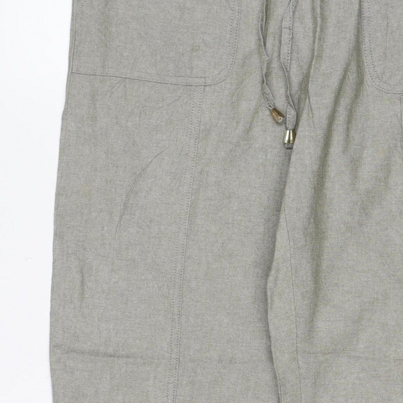 Isle Women’s Grey Size 14 Cargo Straight Leg Drawstring Trousers