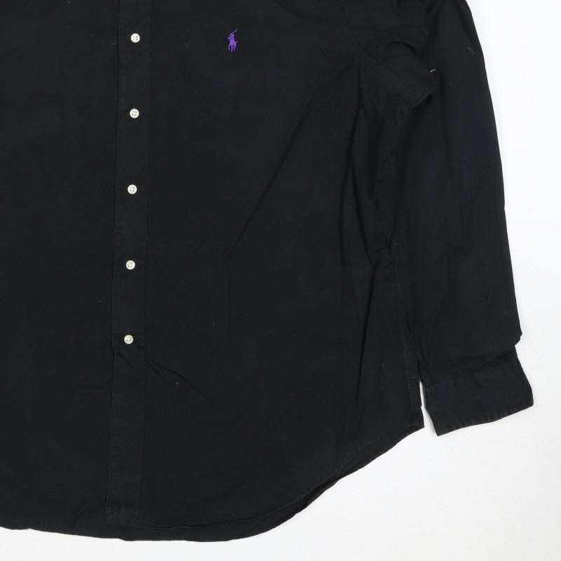 Ralph Lauren Men Black 2XL Classic Fit Cotton Button-Down Shirt
