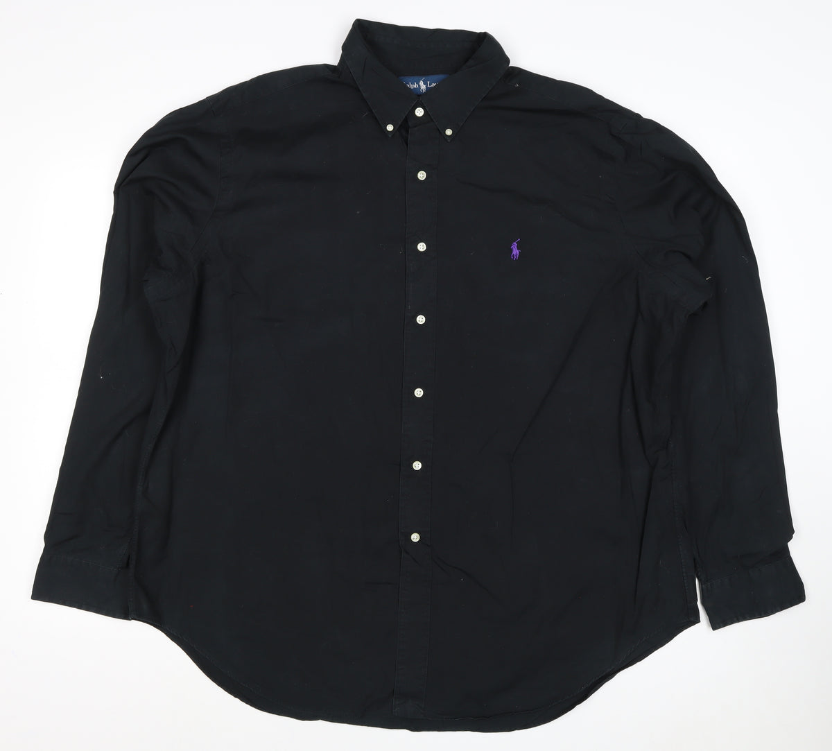 Ralph Lauren Men Black 2XL Classic Fit Cotton Button-Down Shirt