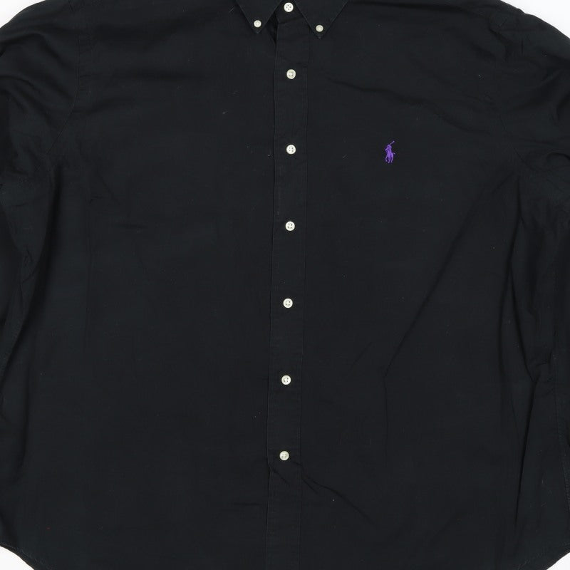 Ralph Lauren Men Black 2XL Classic Fit Cotton Button-Down Shirt
