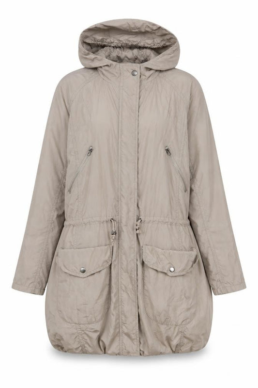 Be Beau Women’s Beige Size 10 Hooded Parka Jacket Lightweight
